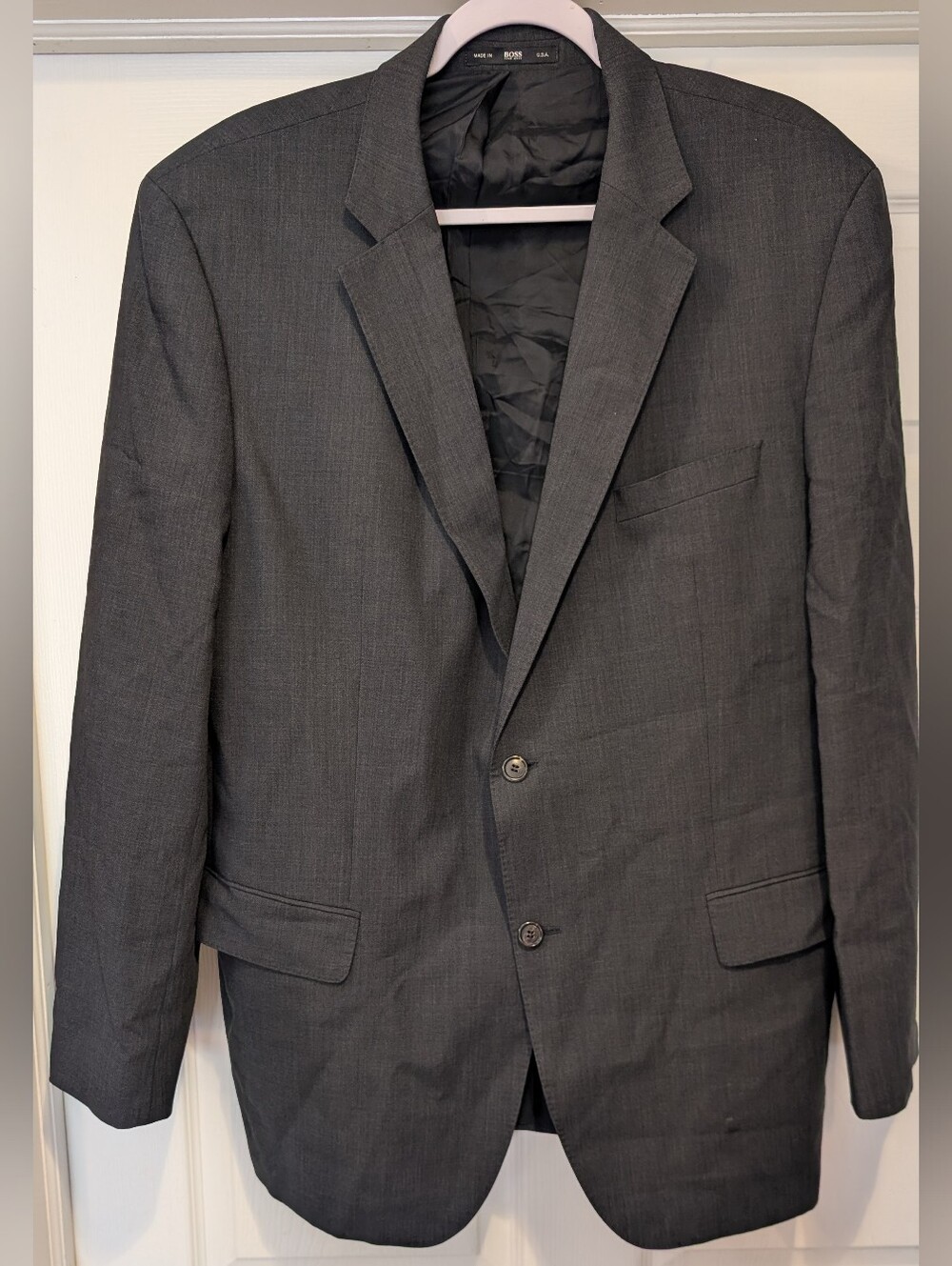 Hugo Boss Dark Grey Wool The Jam 76 Sharp 1 Blazer Suit Jacket 48R